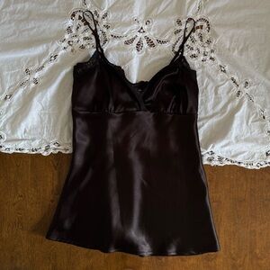 VTG Rampage Brown Whimsy Satin Camisole
